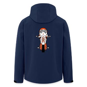 Bird Motorcycle Riding Biker Motorcyclist Hobby - Men’s Recycled Softshell Jacket by Stanley/Stella - navy - Back - AI Model Male 185 light (185cm)