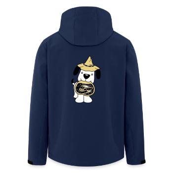 Chien Bretzel Bavière Célébration Chapeau Affamé Fête Octobre - Veste softshell homme en polyester recyclé Stanley/Stella - marine - Dos - AI Model Male 185 light (185cm)