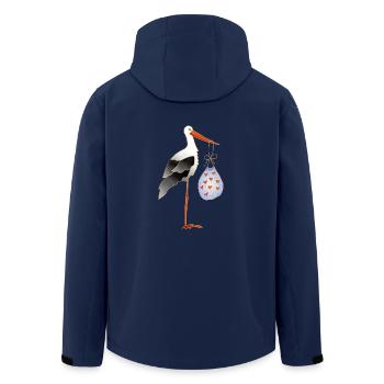 Wagen - Recycelte Männer Softshell-Jacke von Stanley/Stella - Navy - Hinten - AI Model Male 185 light (185cm)