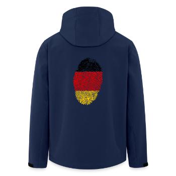 Fingerabdruck Schwarz Rot Gold - Recycelte Männer Softshell-Jacke von Stanley/Stella - Navy - Hinten - AI Model Male 185 light (185cm)