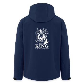 ENGLISH BULLDOG King of everything Dogs Wilsigns - Men’s Recycled Softshell Jacket by Stanley/Stella - navy - Back - AI Model Male 185 light (185cm)