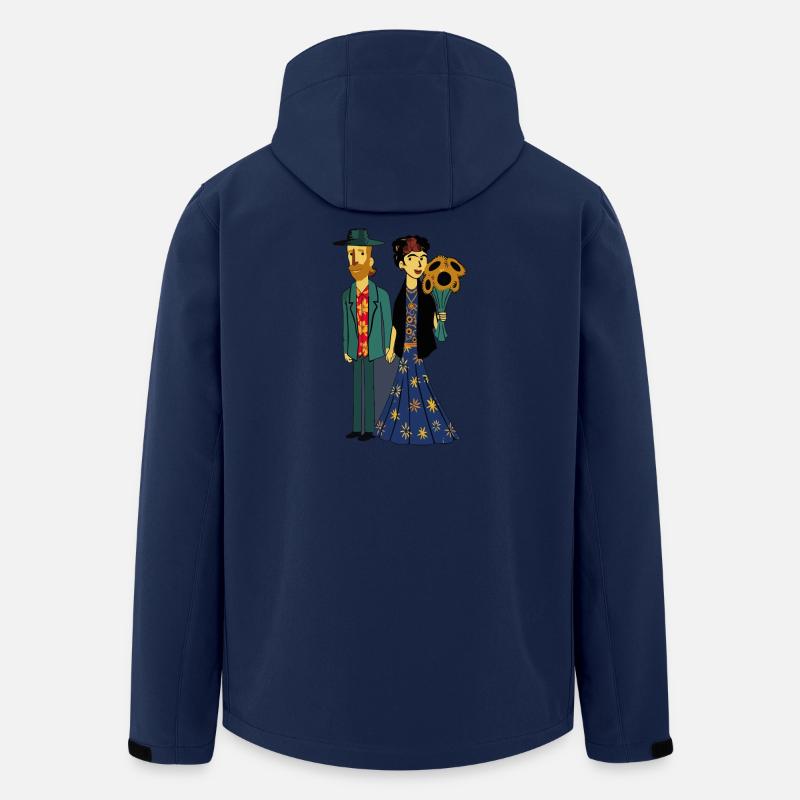 Liebespaar mit Sonnenblumenstrauß - Recycelte Männer Softshell-Jacke von Stanley/Stella - Navy