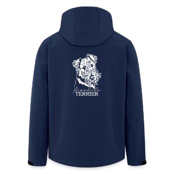 AIREDALE TERRIER Dog Portrait Dog Dogs Wilsigns - Men’s Recycled Softshell Jacket by Stanley/Stella - navy - Back - AI Model Male 185 light (185cm)