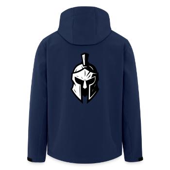 Spartan Gladiator Helmet Icon - Men’s Recycled Softshell Jacket by Stanley/Stella - navy - Back - AI Model Male 185 light (185cm)