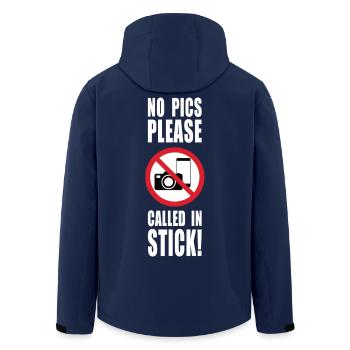 No Pics Please Called in Sick - Men’s Recycled Softshell Jacket by Stanley/Stella - navy - Back - AI Model Male 185 light (185cm)