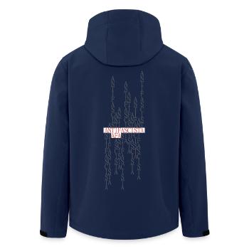 Antifascista AfA Typo Collage rot/grau  - Recycelte Männer Softshell-Jacke von Stanley/Stella - Navy - Hinten - AI Model Male 185 light (185cm)