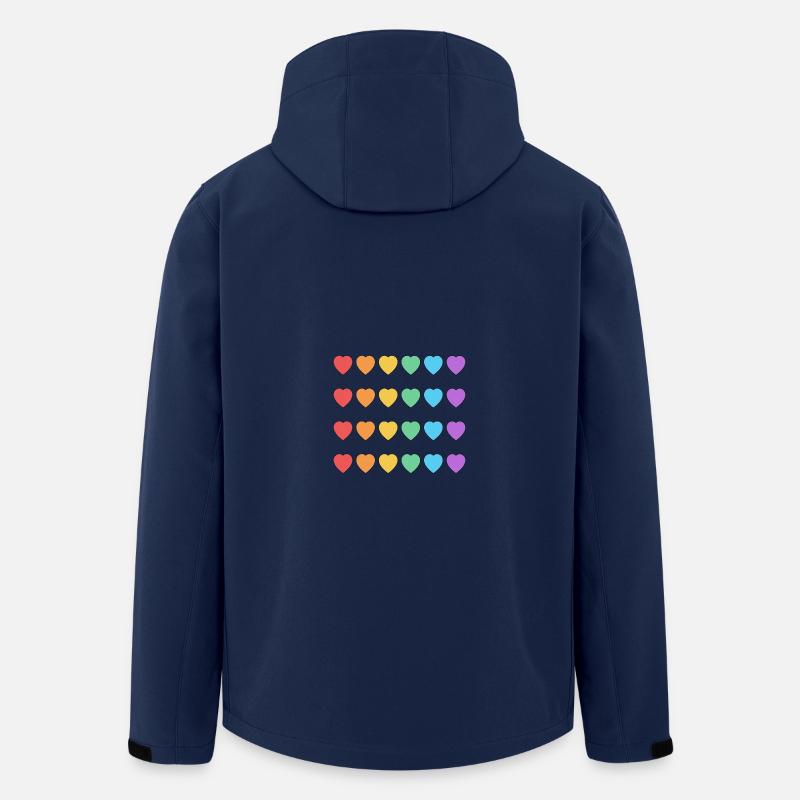 Rainbow Hearts LGBT Pride Monat - Recycelte Männer Softshell-Jacke von Stanley/Stella - Navy