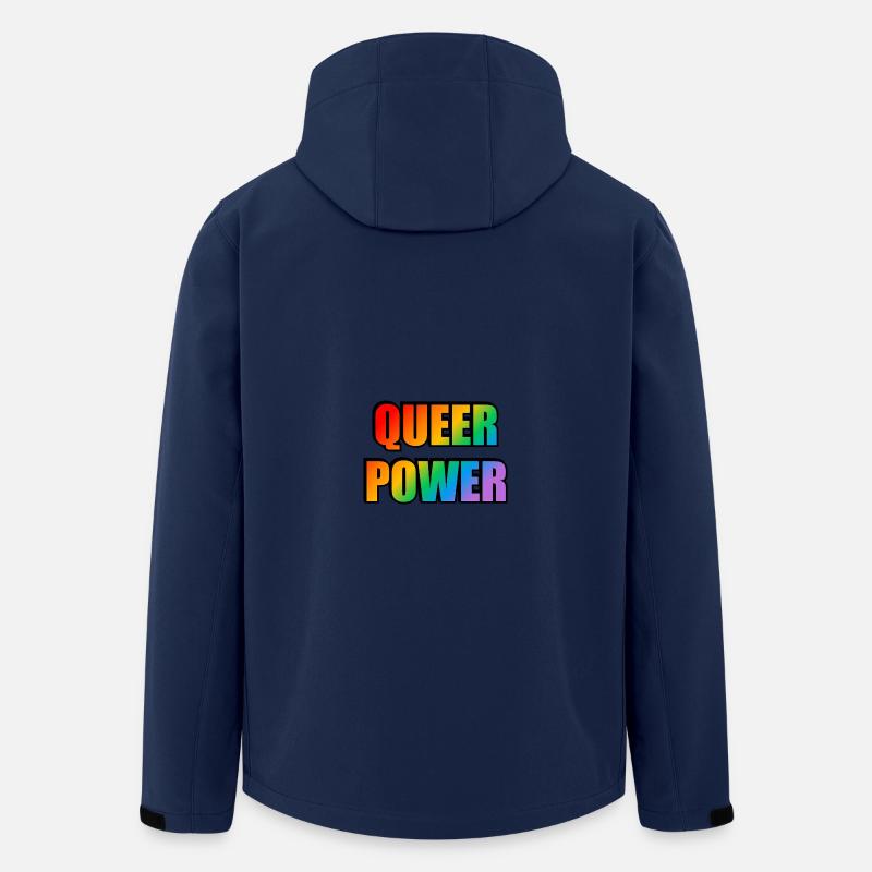Queer Power Regenbogen Text - Recycelte Männer Softshell-Jacke von Stanley/Stella - Navy