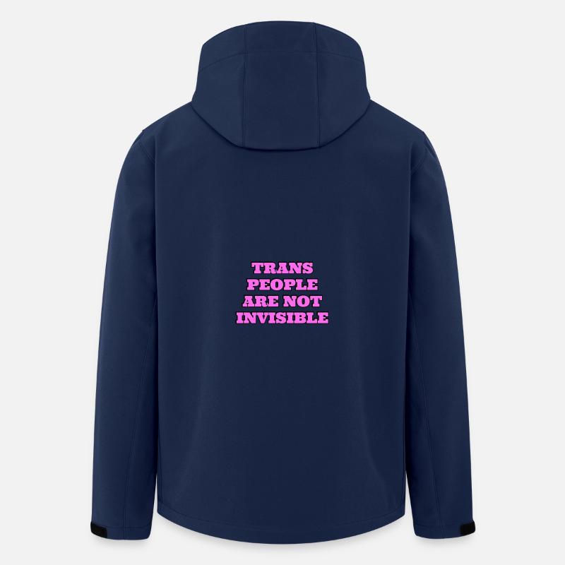 Trans people are not invisible - Men’s Recycled Softshell Jacket by Stanley/Stella - navy