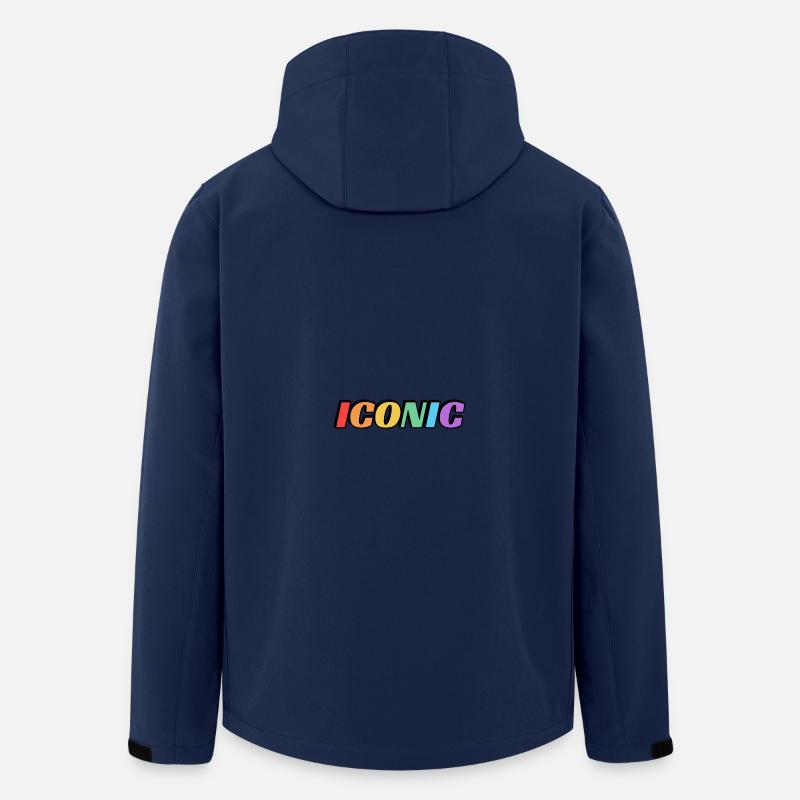 Iconic - Rainbow Text LGBT Pride - Men’s Recycled Softshell Jacket by Stanley/Stella - navy