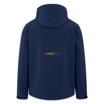 Rainbow Hearts LGBTQ LGBT gay pride - Veste softshell homme en polyester recyclé Stanley/Stella - marine - Dos - AI Model Male 185 light (185cm)