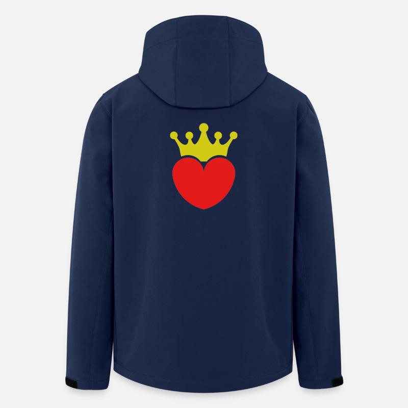 Cœur avec couronne - Veste softshell homme en polyester recyclé Stanley/Stella - marine