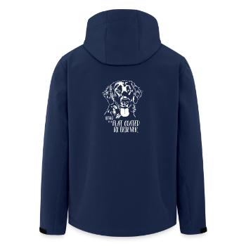 Loved by a Flat Coated Retriever Dog Saying Dogs - Men’s Recycled Softshell Jacket by Stanley/Stella - navy - Back - AI Model Male 185 light (185cm)