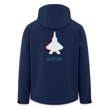 F22 Raptor Kampfjet Glitch Streetwear - Recycelte Männer Softshell-Jacke von Stanley/Stella - Navy - Hinten - AI Model Male 185 light (185cm)