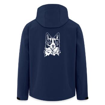 BORDER COLLIE Portrait Dogs Herding Dogs Wilsigns - Men’s Recycled Softshell Jacket by Stanley/Stella - navy - Back - AI Model Male 185 light (185cm)