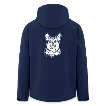 Corgi Portrait Chien Portrait Chiens Wilsigns - Veste softshell homme en polyester recyclé Stanley/Stella - marine - Dos - AI Model Male 185 light (185cm)
