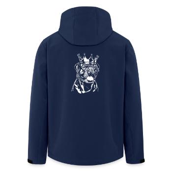 DOGUE de Bordeaux Crown Dogs Dog Wilsigns - Men’s Recycled Softshell Jacket by Stanley/Stella - navy - Back - AI Model Male 185 light (185cm)