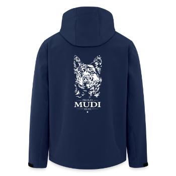 Hungarian Mudi Mom Dog Dog Wilsigns - Men’s Recycled Softshell Jacket by Stanley/Stella - navy - Back - AI Model Male 185 light (185cm)