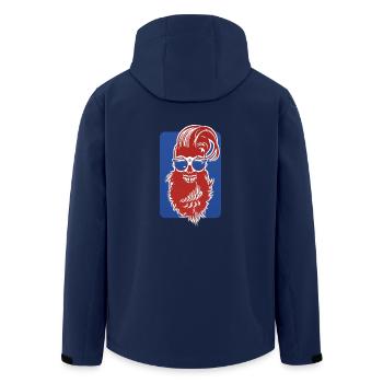 head of death hipster bearded skull crane design fant - Men’s Recycled Softshell Jacket by Stanley/Stella - navy - Back - AI Model Male 185 light (185cm)
