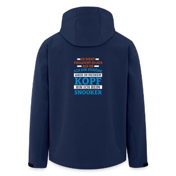 Snooker Sportart - Recycelte Männer Softshell-Jacke von Stanley/Stella - Navy - Hinten - AI Model Male 185 light (185cm)