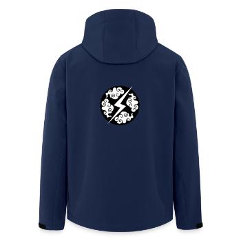 Japanisches Motiv "Wolken und Blitz" - Recycelte Männer Softshell-Jacke von Stanley/Stella - Navy - Hinten - AI Model Male 185 light (185cm)