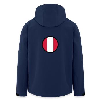 Unter dem Zeichen von Peru - Recycelte Männer Softshell-Jacke von Stanley/Stella - Navy - Hinten - AI Model Male 185 light (185cm)