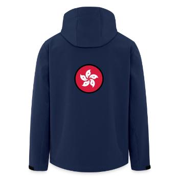 Unter dem Zeichen von Hong Kong - Recycelte Männer Softshell-Jacke von Stanley/Stella - Navy - Hinten - AI Model Male 185 light (185cm)