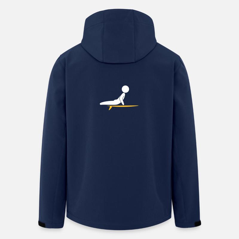 Ein Surfer mit seinem Surfboard - Recycelte Männer Softshell-Jacke von Stanley/Stella - Navy