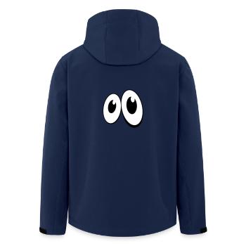 Augen Comic-Style (1c) - Recycelte Männer Softshell-Jacke von Stanley/Stella - Navy - Hinten - AI Model Male 185 light (185cm)