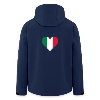 A Heart For Italy - Men’s Recycled Softshell Jacket by Stanley/Stella - navy - Back - AI Model Male 185 light (185cm)
