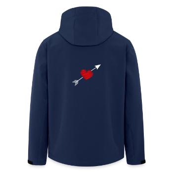 CŒUR. CŒURS. HEART. BISOU. SMACK. BISOUS. - Veste softshell homme en polyester recyclé Stanley/Stella - marine - Dos - AI Model Male 185 light (185cm)