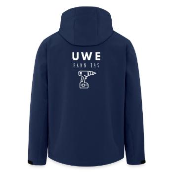 Uwe Name Handwerker Werkzeug Akkuschrauber - Recycelte Männer Softshell-Jacke von Stanley/Stella - Navy - Hinten - AI Model Male 185 light (185cm)