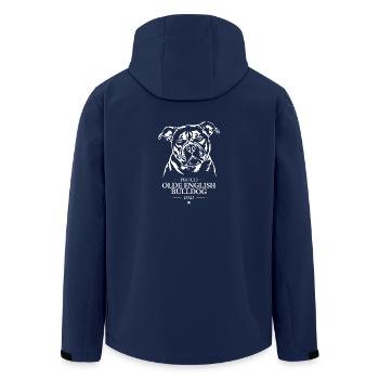 Olde English Bulldog Dad Dog Dog OEB Wilsigns - Men’s Recycled Softshell Jacket by Stanley/Stella - navy - Back - AI Model Male 185 light (185cm)