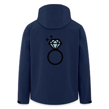 Bague de fiançailles avec diamant - Veste softshell homme en polyester recyclé Stanley/Stella - marine - Dos - AI Model Male 185 light (185cm)