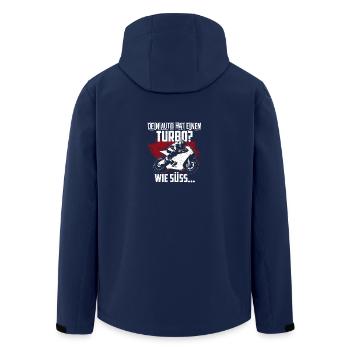 Motorrad Rennmaschine Turbo - Recycelte Männer Softshell-Jacke von Stanley/Stella - Navy - Hinten - AI Model Male 185 light (185cm)