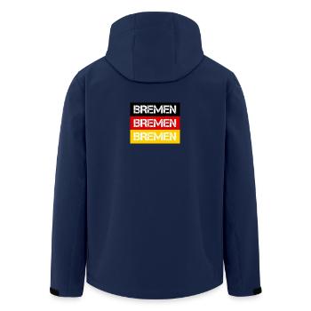 STADT BREMEN, DEUTSCHLAND - Recycelte Männer Softshell-Jacke von Stanley/Stella - Navy - Hinten - AI Model Male 185 light (185cm)