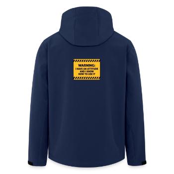 Warning: I'm Complicated And You Can Feel It! - Men’s Recycled Softshell Jacket by Stanley/Stella - navy - Back - AI Model Male 185 light (185cm)