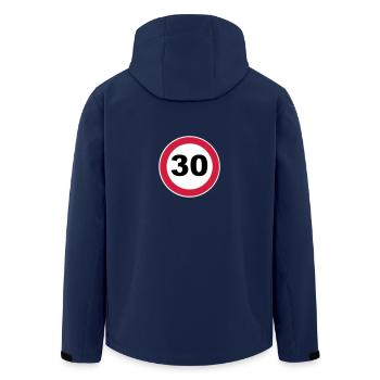 30th birthday - Men’s Recycled Softshell Jacket by Stanley/Stella - navy - Back - AI Model Male 185 light (185cm)