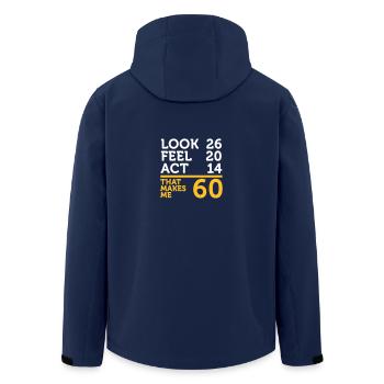 J'ai 60 ans, mais je peux toujours monter! - Veste softshell homme en polyester recyclé Stanley/Stella - marine - Dos - AI Model Male 185 light (185cm)