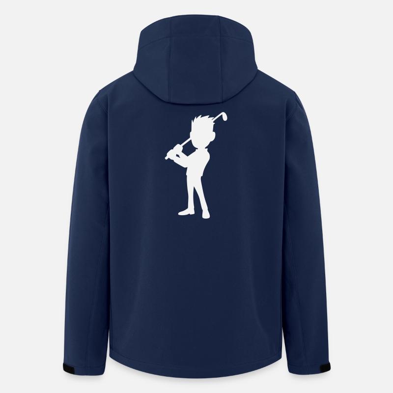 Golf Design, Golfer Silhouette - Men’s Recycled Softshell Jacket by Stanley/Stella - navy