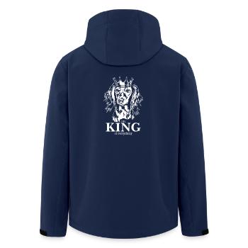 Long-haired Dachshund King of everything Saying Dogs - Men’s Recycled Softshell Jacket by Stanley/Stella - navy - Back - AI Model Male 185 light (185cm)