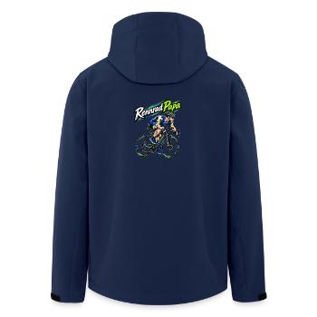 Rennrad Papa – Neon Sprint Illustration - Recycelte Männer Softshell-Jacke von Stanley/Stella - Navy - Hinten - AI Model Male 185 light (185cm)