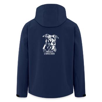 Loved by an American Staffordshire Hunde Wilsigns - Recycelte Männer Softshell-Jacke von Stanley/Stella - Navy - Hinten - AI Model Male 185 light (185cm)