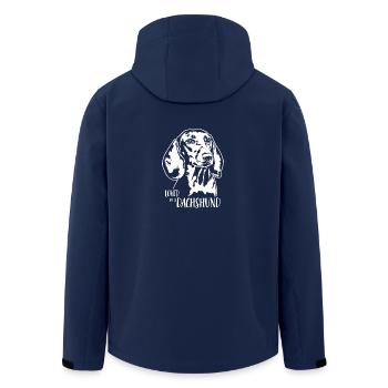 Aimé par un chien teckel disant chien Wilsigns - Veste softshell homme en polyester recyclé Stanley/Stella - marine - Dos - AI Model Male 185 light (185cm)
