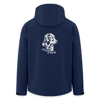 Aimé par un chien Golden Retriever disant Wilsigns - Veste softshell homme en polyester recyclé Stanley/Stella - marine - Dos - AI Model Male 185 light (185cm)