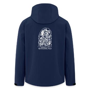 AFGHAN GREYHOUND Portrait Dogs Wilsigns - Men’s Recycled Softshell Jacket by Stanley/Stella - navy - Back - AI Model Male 185 light (185cm)