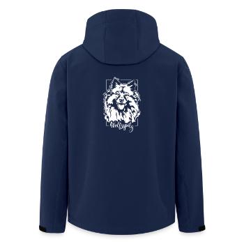 Wolfsspitz Keeshond Dog Portrait Dogs Wilsigns - Men’s Recycled Softshell Jacket by Stanley/Stella - navy - Back - AI Model Male 185 light (185cm)