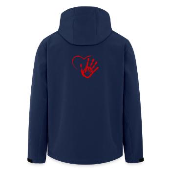 MAIN DANS LA MAIN ROUGE - Veste softshell homme en polyester recyclé Stanley/Stella - marine - Dos - AI Model Male 185 light (185cm)