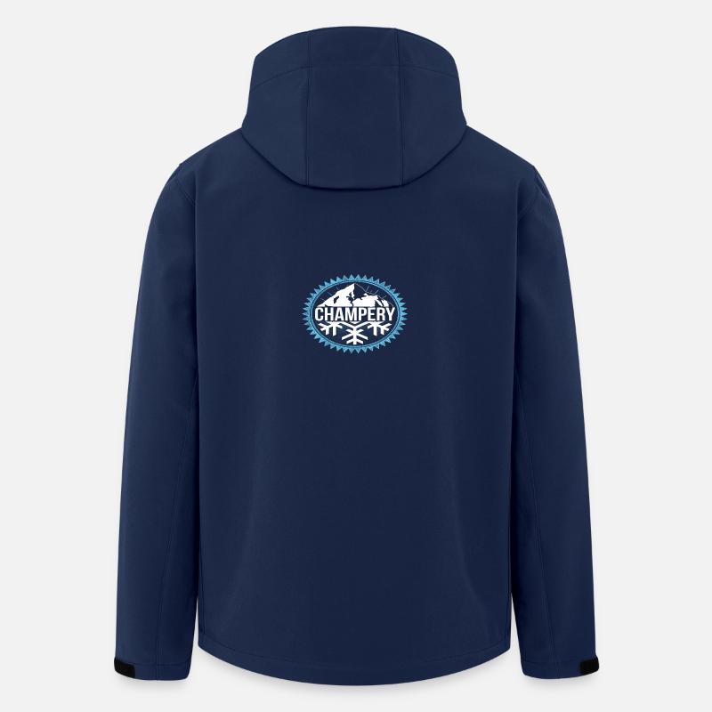 Champery Winter Berge - Recycelte Männer Softshell-Jacke von Stanley/Stella - Navy