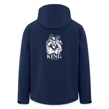 Wolfsspitz Keeshond King of everything Wilsigns - Men’s Recycled Softshell Jacket by Stanley/Stella - navy - Back - AI Model Male 185 light (185cm)
